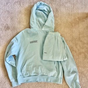 Pangaia 365 Heavyweight Hoodie + Sweat Pants- Celestial Blue (sweat set)